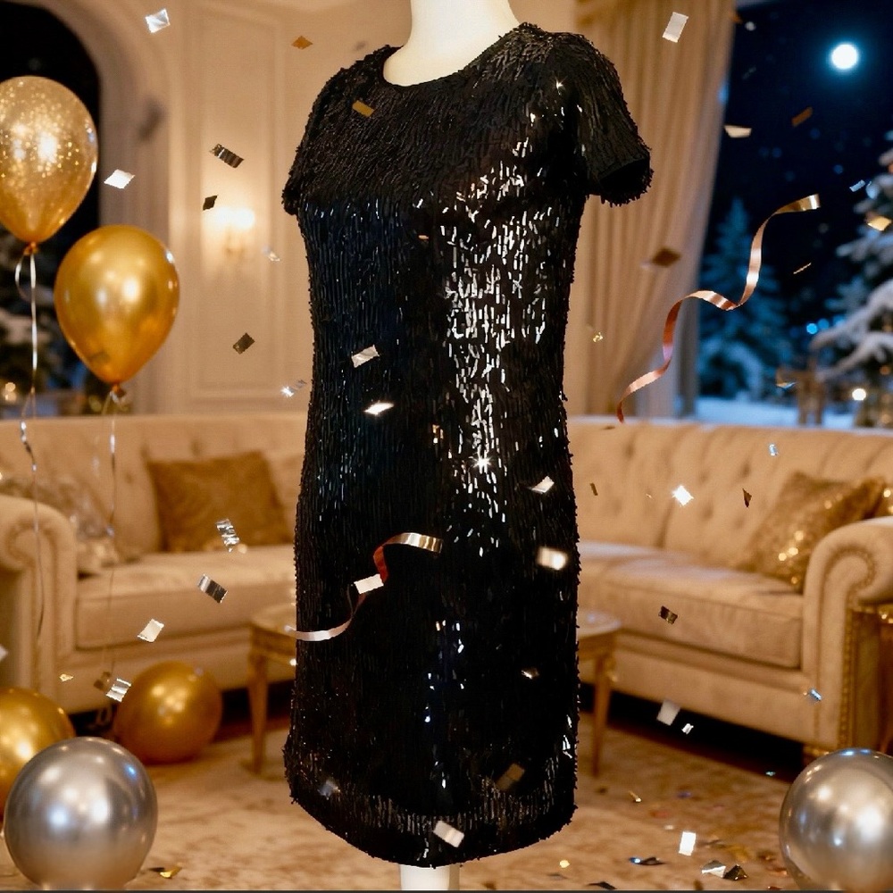 Bar III Black Sequin Dress - Picture 12 of 12